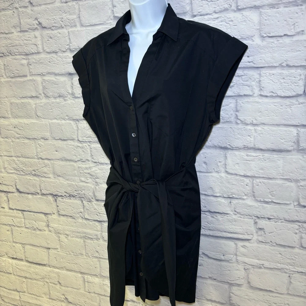 Veronica Beard Aimee Black Shirtdress Mini Size 8 Women’s Quiet Luxury - Picture 9 of 15